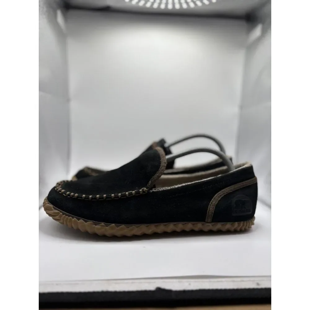 Sorel Falcon Ridge‎ Suede Slippers Black NM2025-010 Mens size 9.5 Slip On Shoes
